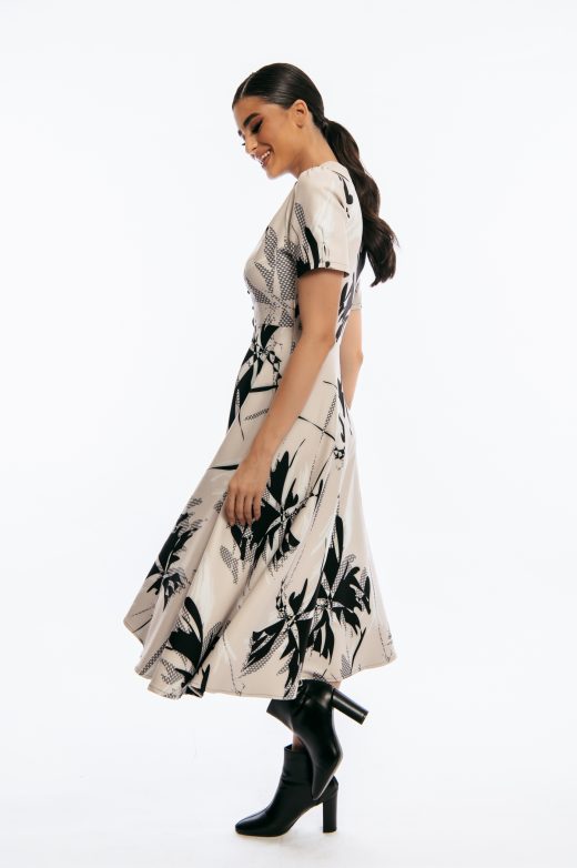 Benedict Φόρεμα με κολαρο και μαυρα μπουλ κουμπια Α/Μ
